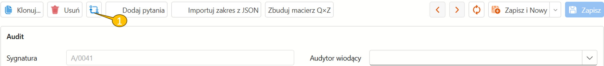 Zmiana stanu audytu na W toku